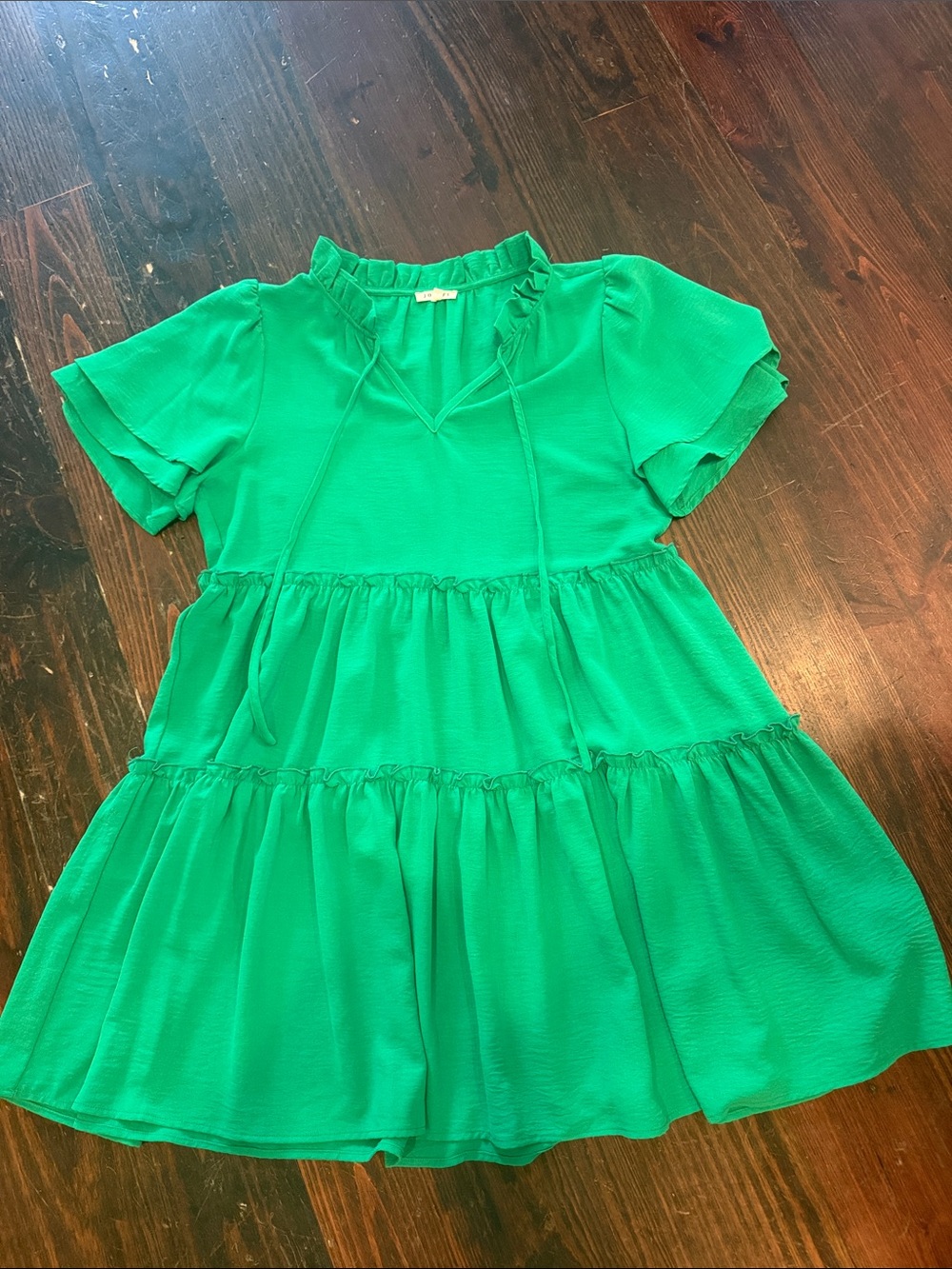 JODIFL Emerald Green Ruffle Dress